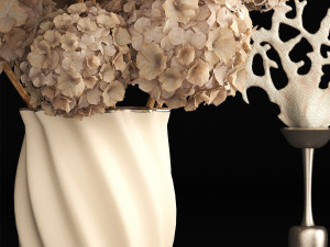 decor with dry flowers 3D 模型