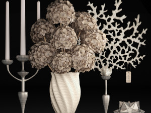 decor with dry flowers 3D 模型