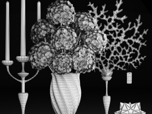 decor with dry flowers 3D 模型