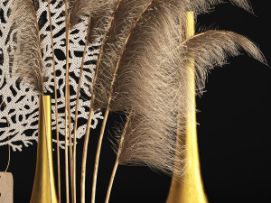 decor with dry flowers phragmites 3D 模型