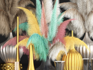 decor with dry flowers phragmites 3Dモデル