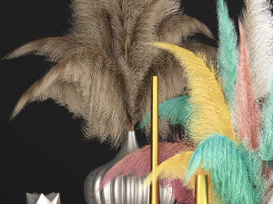 decor with dry flowers phragmites 3D Model