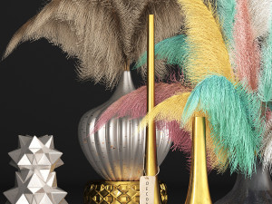 decor with dry flowers phragmites 3Dモデル