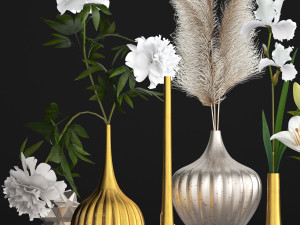 collection of flower bouquets Model 3D