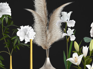 collection of flower bouquets Model 3D
