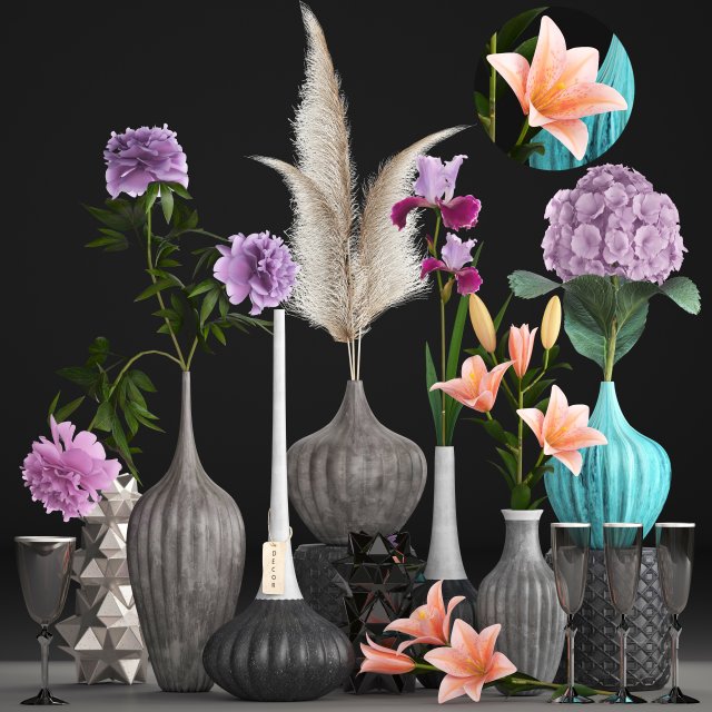 collection of flower bouquets 3D-Modell .c4d .max .obj .3ds .fbx .stl .blend 