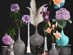 collection of flower bouquets 3D 模型