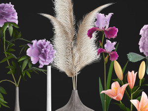 collection of flower bouquets 3D-Modell