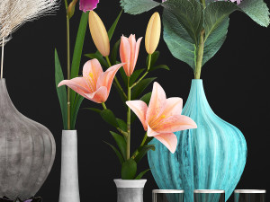collection of flower bouquets 3D-Modell