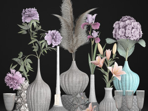 collection of flower bouquets 3D-Modell