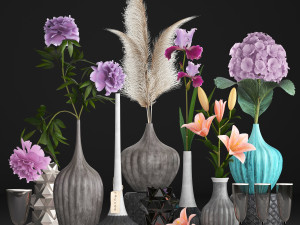 collection of flower bouquets 3D-Modell