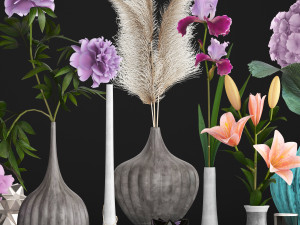 collection of flower bouquets 3D-Modell