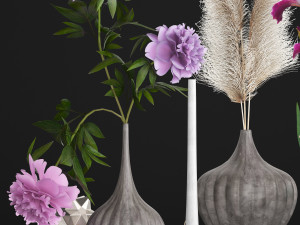 collection of flower bouquets 3D-Modell