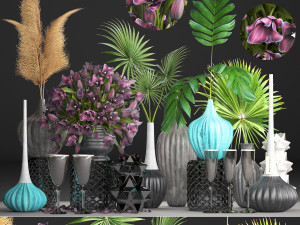 collection of flower bouquets Modèle 3D