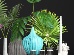 collection of flower bouquets 3D Model