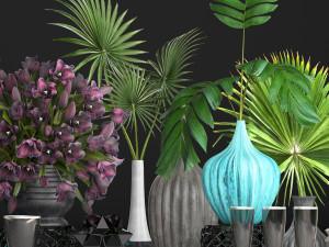 collection of flower bouquets 3D Model