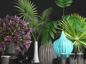 collection of flower bouquets 3D Model