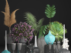 collection of flower bouquets 3D Model