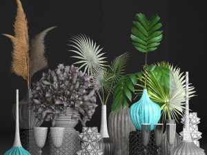 collection of flower bouquets 3D Model