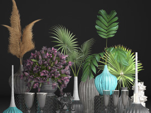 collection of flower bouquets 3D Model
