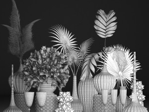 collection of flower bouquets 3D Model