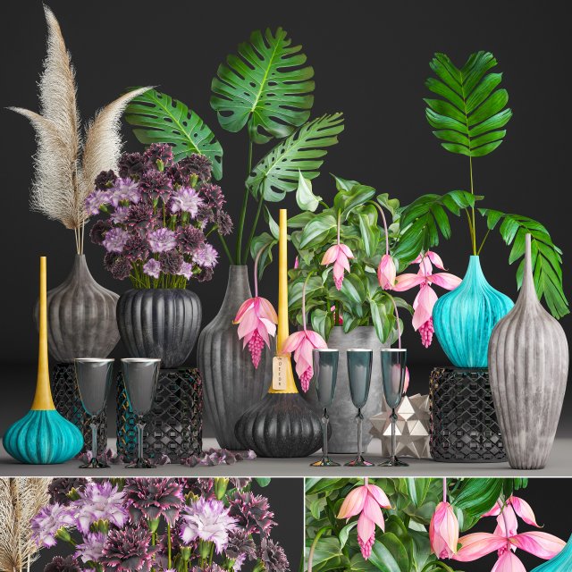 collection of flower bouquets 3D मॉडल .c4d .max .obj .3ds .fbx .stl .blend