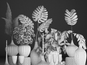 collection of flower bouquets 3D मॉडल