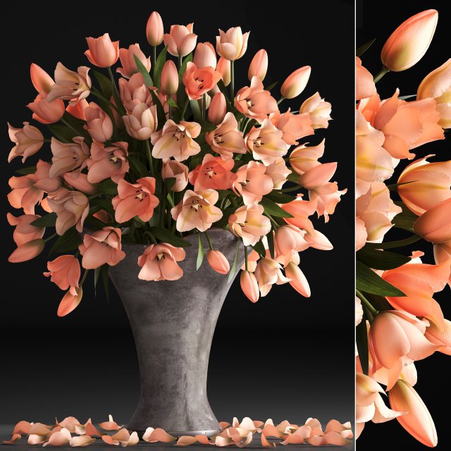 bouquet of tulips 3Dモデル .c4d .max .obj .3ds .fbx .stl .blend 
