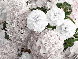 bouquet of flowers in a basket Modello 3D