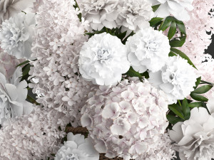 bouquet of flowers in a basket Modello 3D