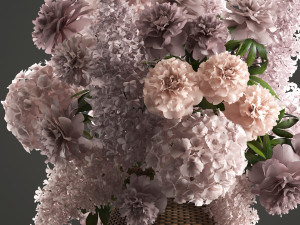 bouquet of flowers in a basket 4 3D मॉडल