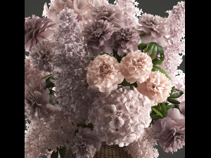 bouquet of flowers in a basket 4 3D मॉडल