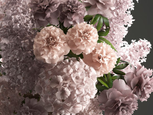 bouquet of flowers in a basket 4 3D मॉडल