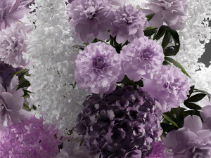 bouquet of flowers in a basket 5 3D Model