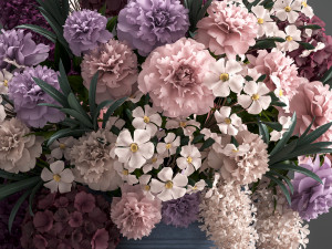 a bouquet of flowers in a gift box Model 3D