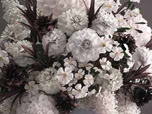 bouquet white of flowers in a gift box 3D Model
