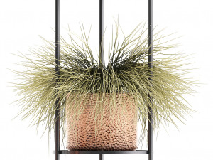 collection of potted plants copper 3Dモデル