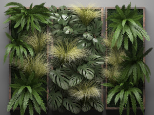 vertical gardening fern wall 3D मॉडल