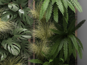 vertical gardening fern wall 3D मॉडल