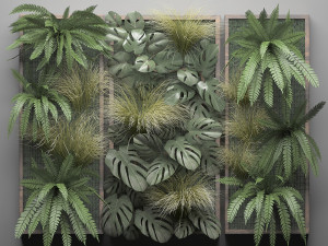 vertical gardening fern wall 3D मॉडल