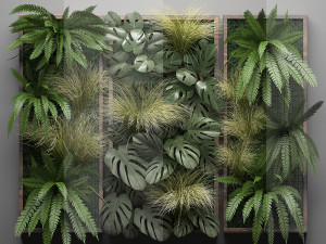 vertical gardening fern wall 3D मॉडल