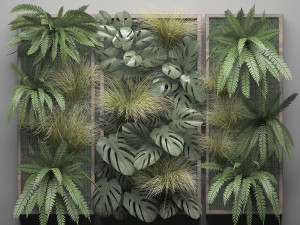 vertical gardening fern wall 3D मॉडल