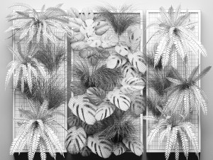 vertical gardening fern wall 3D मॉडल