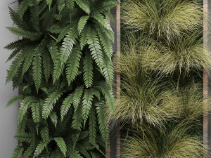 vertical gardening fern wall 2 3D Model