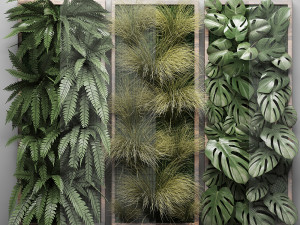 vertical gardening fern wall 2 3D Модель