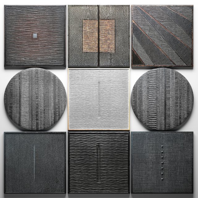 collection wood wall sculpture 3Dモデル .c4d .max .obj .3ds .fbx .stl .blend 
