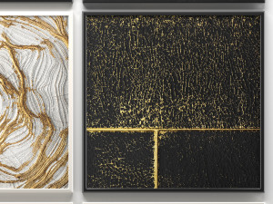 collection of paintings with gold for walls Modello 3D