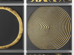 collection of paintings with gold for walls 2 Model 3D