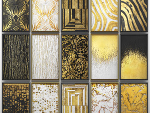 collection of paintings with gold for walls 4 3D Model