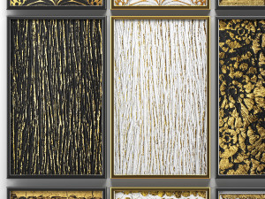 collection of paintings with gold for walls 4 Model 3D